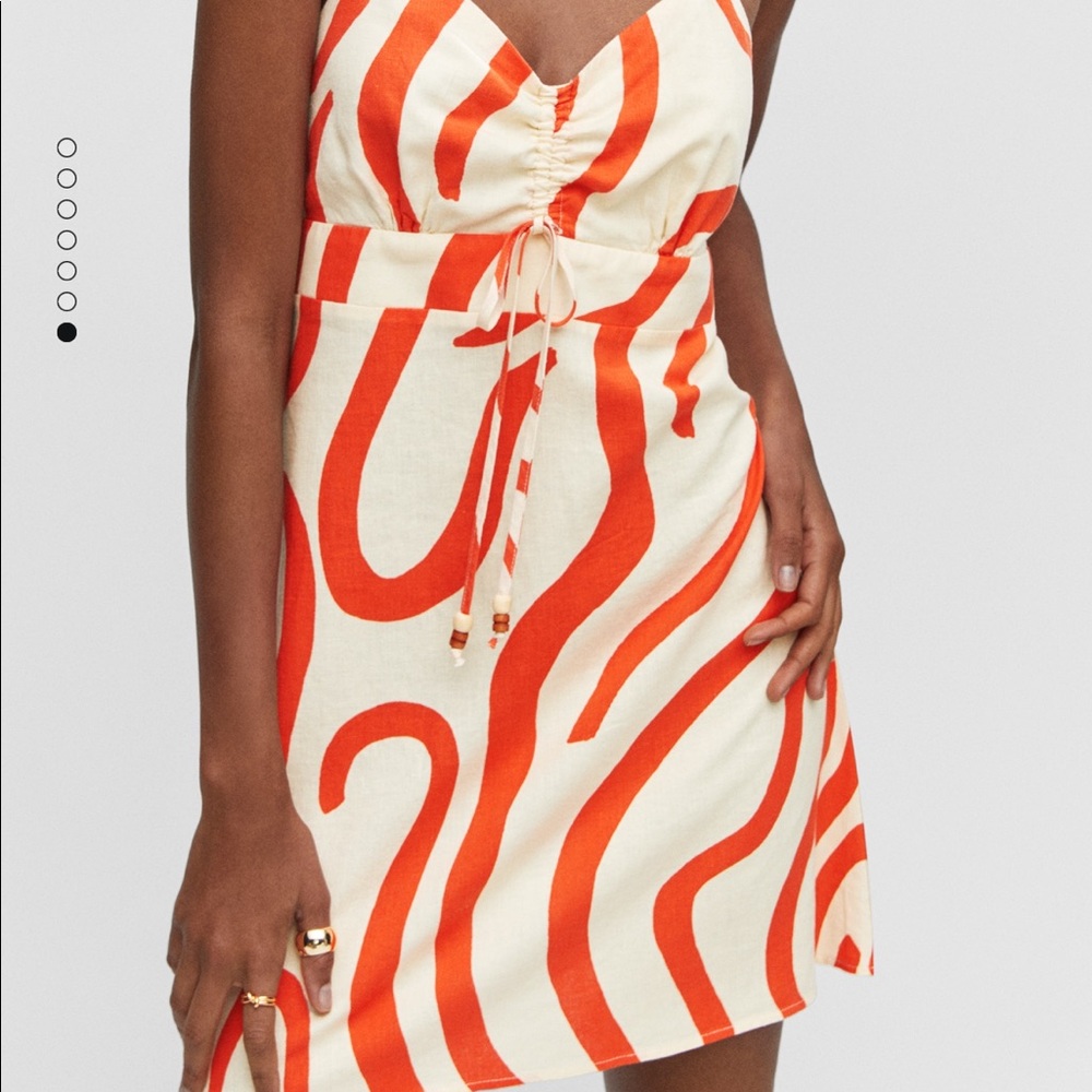 Mango Floral Print Linen-blend dress